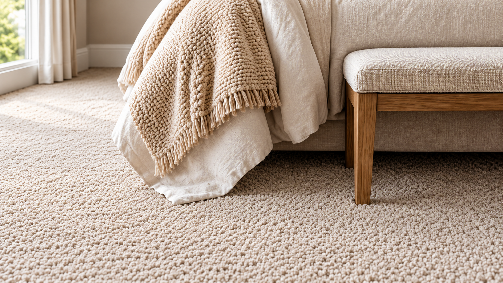 Textured Taupe Carpet with Natural Accents